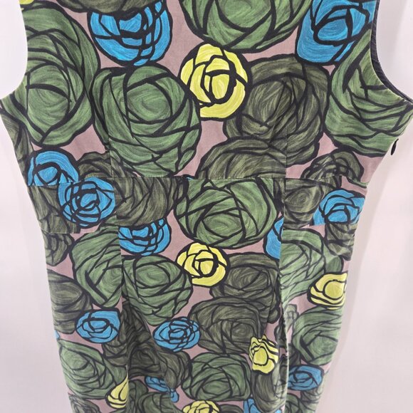 Theory Green Floral Artsy Sheath Mini Dress Size 4 - Picture 8 of 13